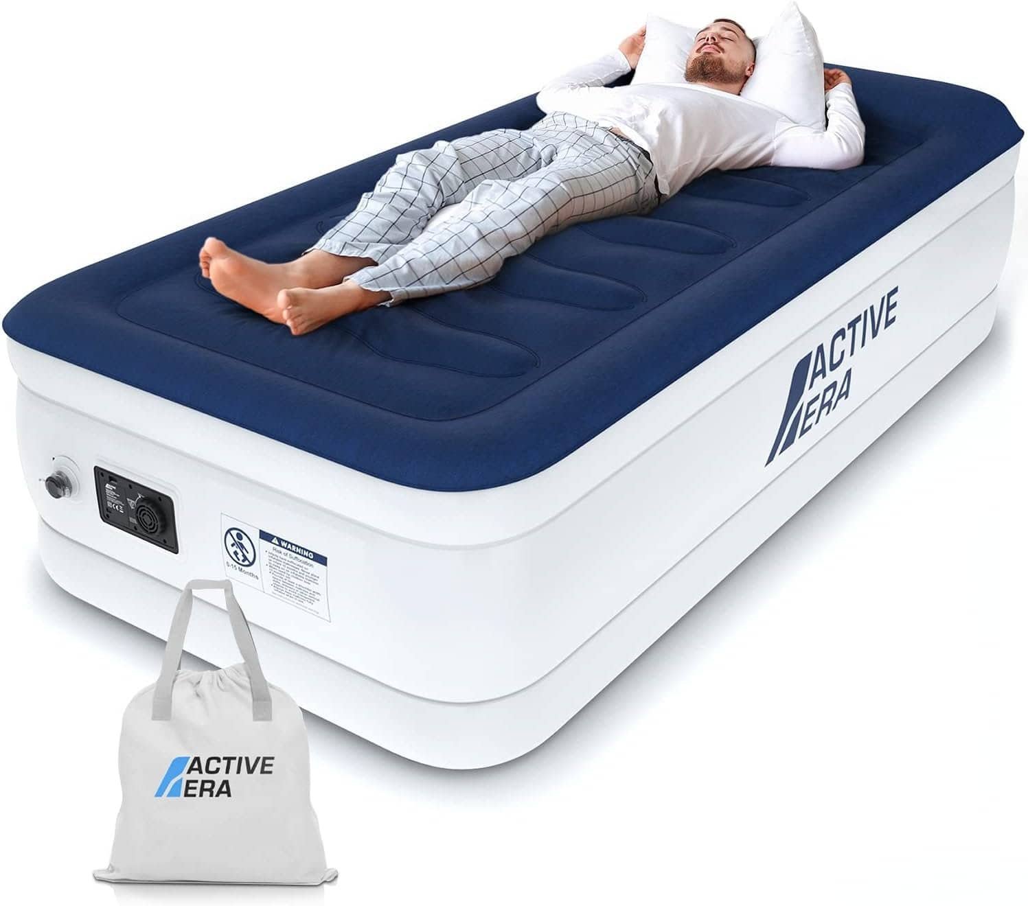 Active Era Lujo, colchón hinchable individual con bomba y almohada